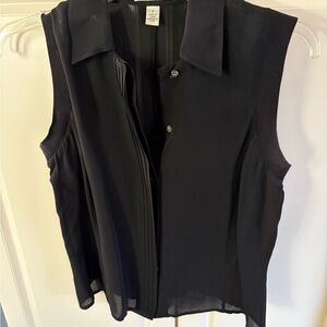 Calvin Klein black silk sleeveless top